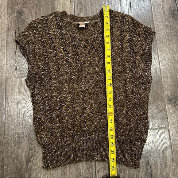Vintage John Meyer Womens Sweater Vest Tank Top Sz Pet Medium Brown Cable Knit - Picture 7 of 8